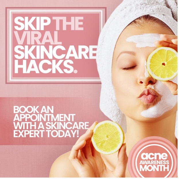 Skip the viral skincare hacks - book an appointment witth a skincar expert today!